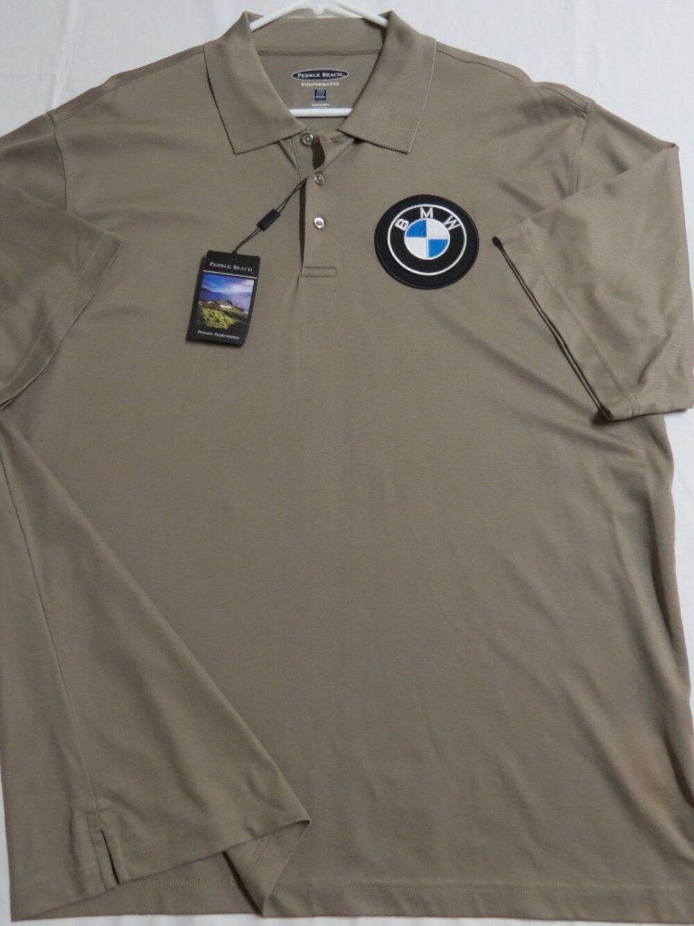 New 2XL BMW Brown Pebble Beach Men's db #35W Golf Polo Shirt